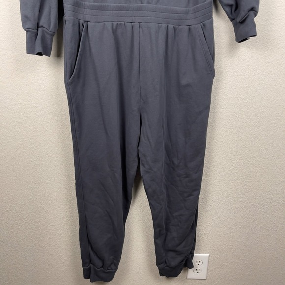 FRAME Easy Jumpsuit Faded Noir Organic Pima Cotton French Terry XL - Picture 10 of 15